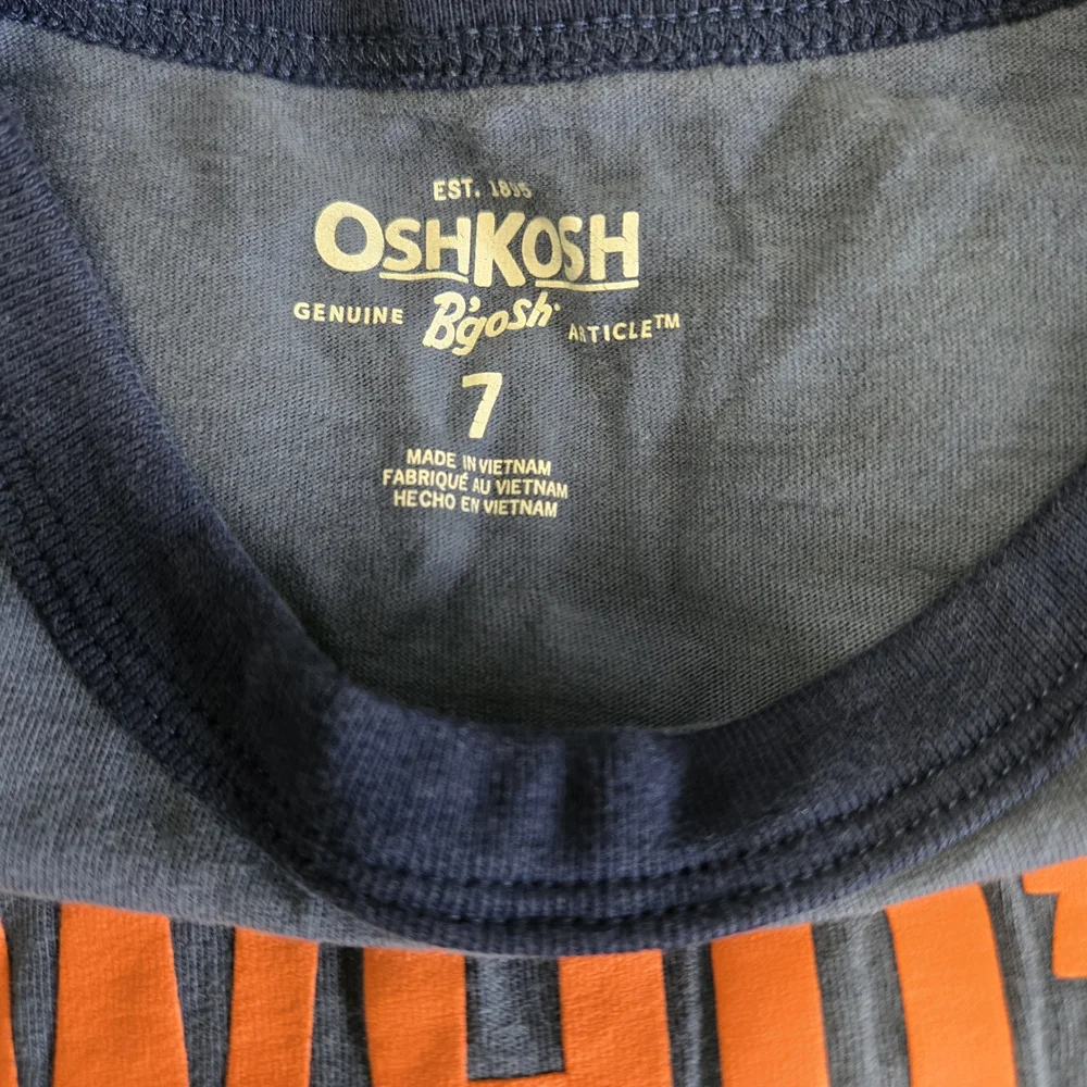 Carter's Youth 7 Gray Tee with Orange and Yellow Graphic Who's Hangry?